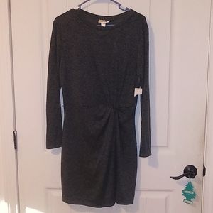 Just Be NWOT large grey soft gathered at waist dress slight imperfection pic